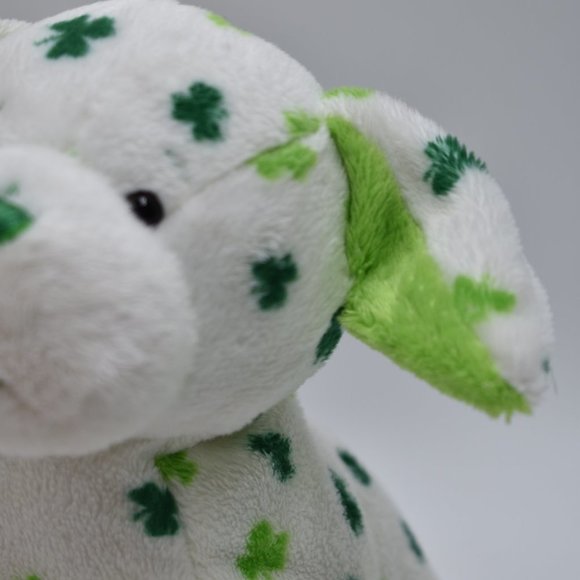 Ganz Webkinz Clover Puppy Dog White Green Shamrock Plush Stuffed Animal No Code - Picture 3 of 7